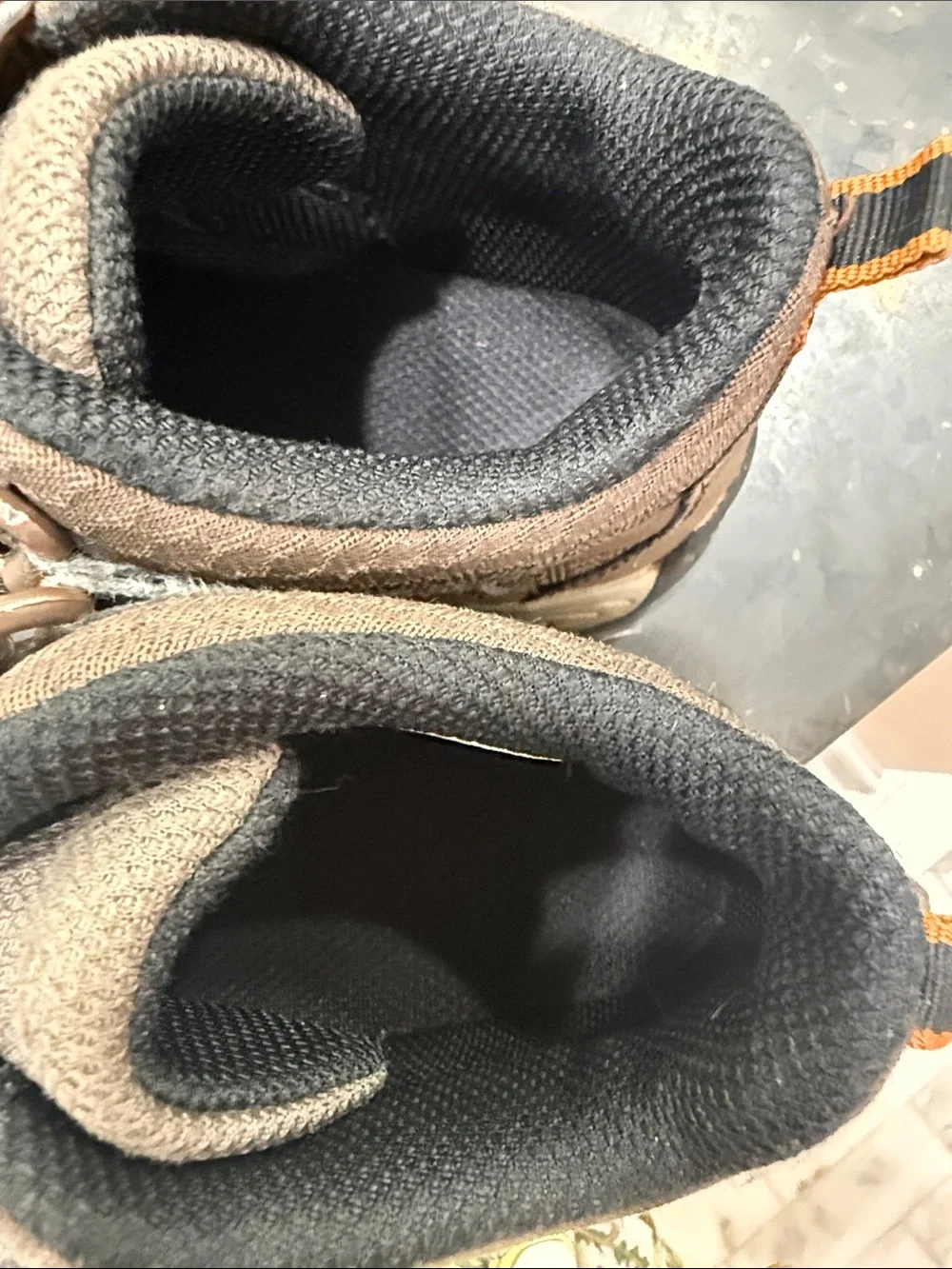 Boys Merrell Brown and Orange Kids Trail Sneakers/Ankle Hikers -2M